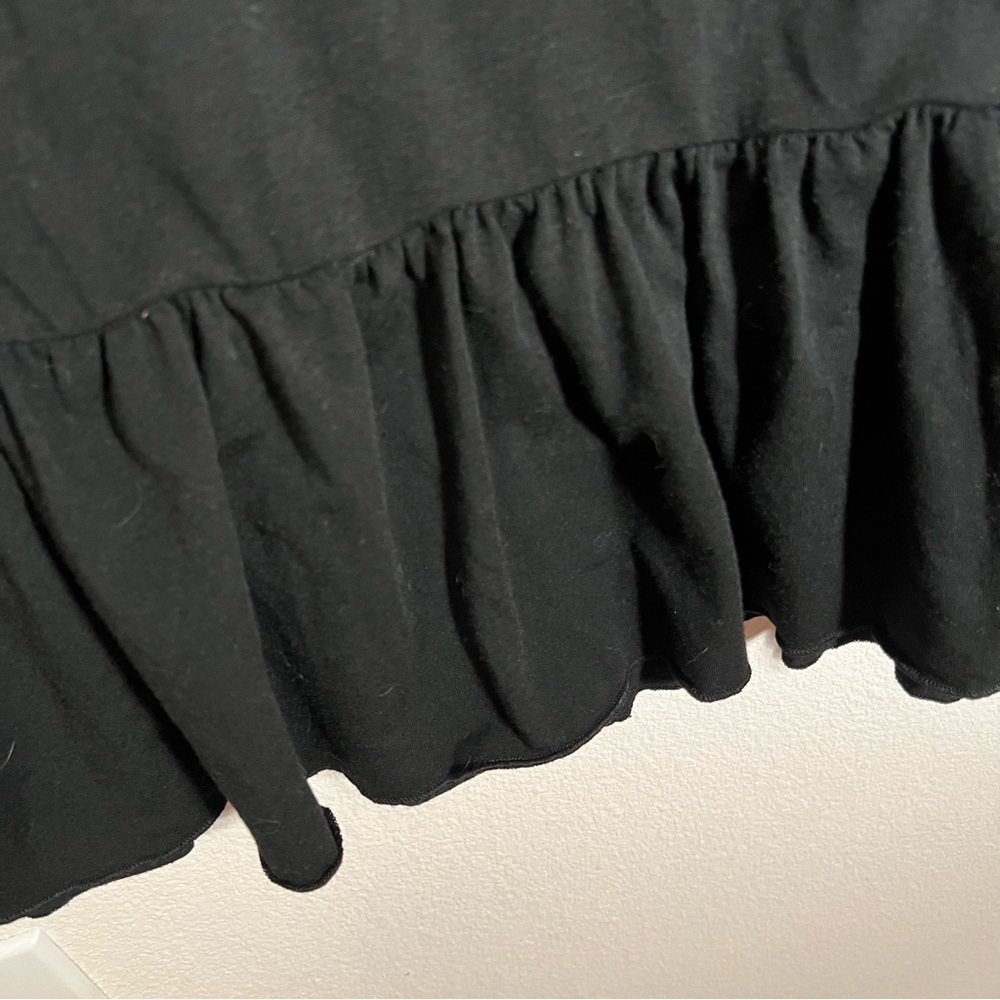 Black Sleeveless Button Front Ruffled Hem Sundress - Picture 7 of 12